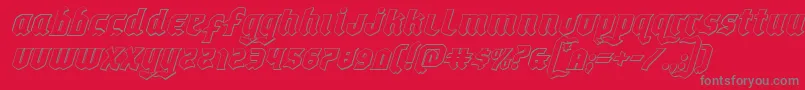 Empirecrown3Dital Font – Gray Fonts on Red Background