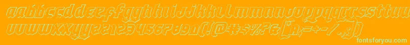 Шрифт Empirecrown3Dital – зелёные шрифты на оранжевом фоне