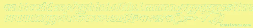 Empirecrown3Dital-Schriftart – Grüne Schriften auf gelbem Hintergrund