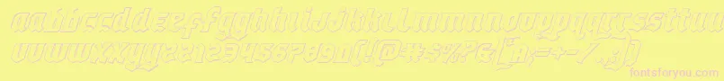 Empirecrown3Dital-Schriftart – Rosa Schriften auf gelbem Hintergrund