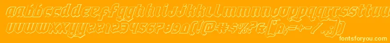 Czcionka Empirecrown3Dital – żółte czcionki na pomarańczowym tle
