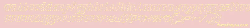 Weitere Informationen zur Empirecrown3Dital-Schriftart Empirecrown3Dital-Schriftart – Gelbe Schriften auf rosa Hintergrund