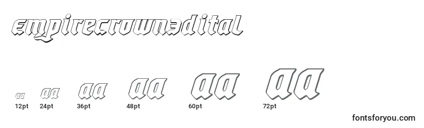 Empirecrown3Dital Font Sizes