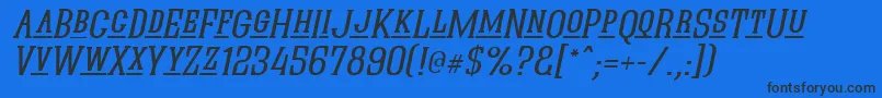 QuasticKapsLineItalic Font – Black Fonts on Blue Background