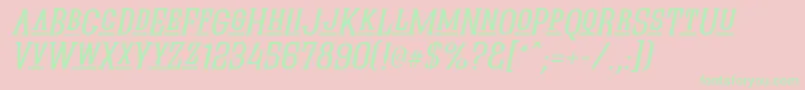 QuasticKapsLineItalic Font – Green Fonts on Pink Background