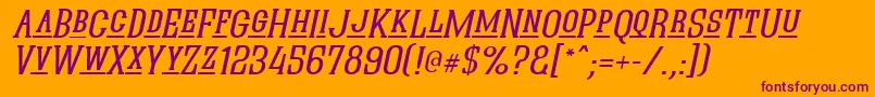 QuasticKapsLineItalic Font – Purple Fonts on Orange Background