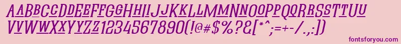 QuasticKapsLineItalic Font – Purple Fonts on Pink Background