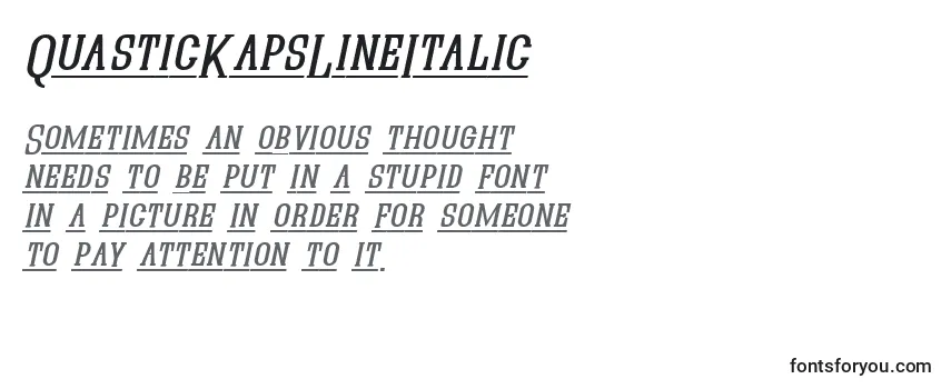 Review of the QuasticKapsLineItalic Font