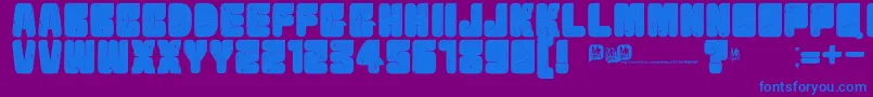 フォントVelvetdrop – 紫色の背景に青い文字