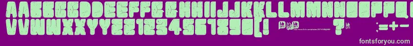 フォントVelvetdrop – 紫の背景に緑のフォント