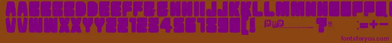 Czcionka Velvetdrop – fioletowe czcionki na brązowym tle