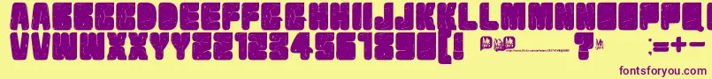 Velvetdrop-fontti – violetit fontit keltaisella taustalla