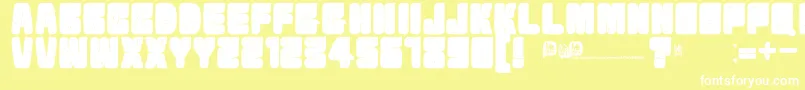 フォントVelvetdrop – 黄色い背景に白い文字