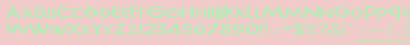 Police UnciadisEx – polices vertes sur fond rose