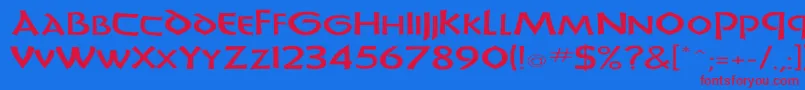 UnciadisEx-Schriftart – Rote Schriften auf blauem Hintergrund