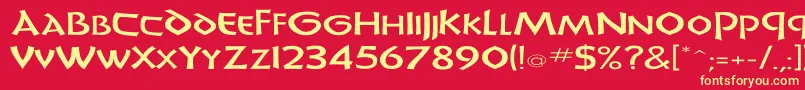 UnciadisEx Font – Yellow Fonts on Red Background