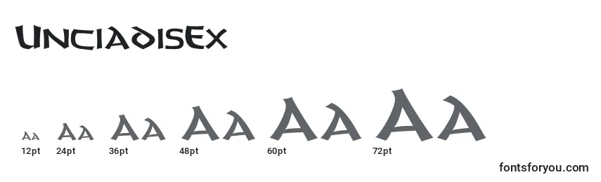 Размеры шрифта UnciadisEx