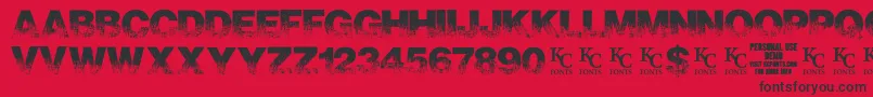 ScorchedearthdemoKcfonts Font – Black Fonts on Red Background