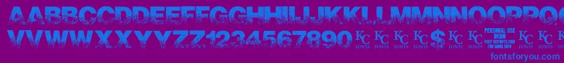 fuente ScorchedearthdemoKcfonts – Fuentes Azules Sobre Fondo Morado