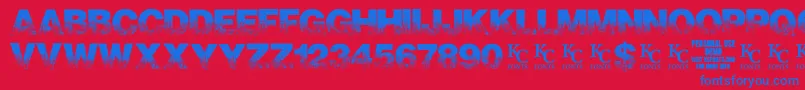 ScorchedearthdemoKcfonts Font – Blue Fonts on Red Background