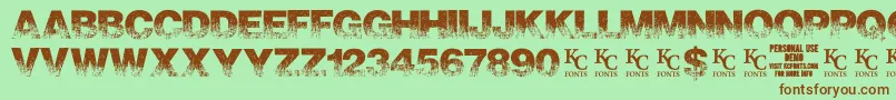 ScorchedearthdemoKcfonts Font – Brown Fonts on Green Background