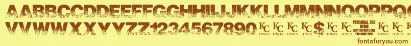ScorchedearthdemoKcfonts Font – Brown Fonts on Yellow Background