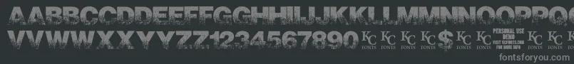 ScorchedearthdemoKcfonts-fontti – harmaat kirjasimet mustalla taustalla