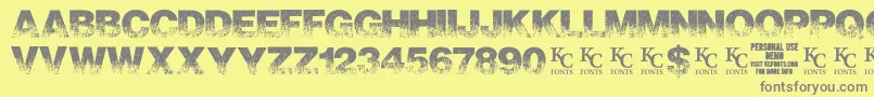 ScorchedearthdemoKcfonts Font – Gray Fonts on Yellow Background