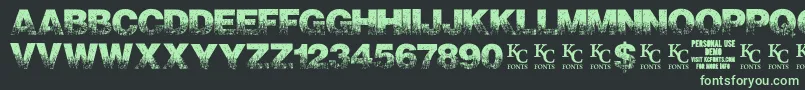 ScorchedearthdemoKcfonts Font – Green Fonts on Black Background