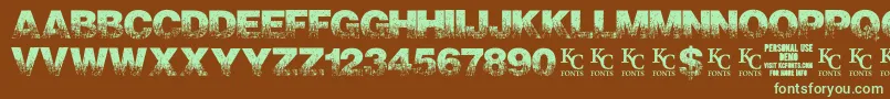 Шрифт ScorchedearthdemoKcfonts – зелёные шрифты на коричневом фоне