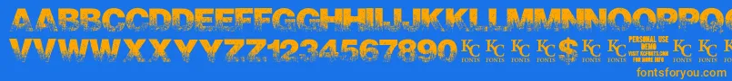 Шрифт ScorchedearthdemoKcfonts – оранжевые шрифты на синем фоне