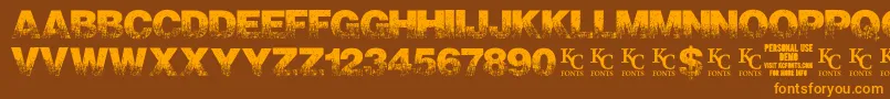 ScorchedearthdemoKcfonts Font – Orange Fonts on Brown Background