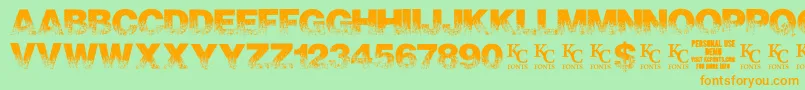 ScorchedearthdemoKcfonts Font – Orange Fonts on Green Background