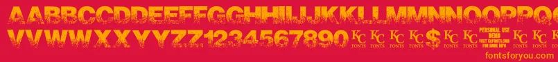 ScorchedearthdemoKcfonts Font – Orange Fonts on Red Background