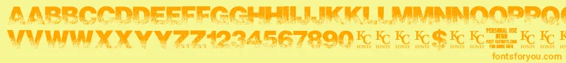 ScorchedearthdemoKcfonts Font – Orange Fonts on Yellow Background