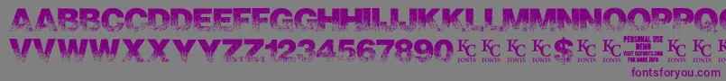 ScorchedearthdemoKcfonts-fontti – violetit fontit harmaalla taustalla