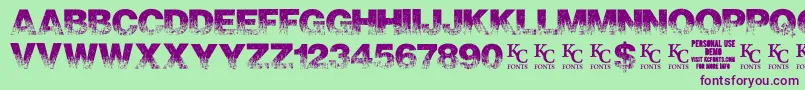 ScorchedearthdemoKcfonts Font – Purple Fonts on Green Background