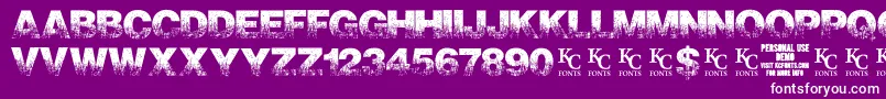 ScorchedearthdemoKcfonts-fontti – valkoiset fontit violetilla taustalla