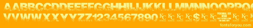 ScorchedearthdemoKcfonts Font – Yellow Fonts on Orange Background