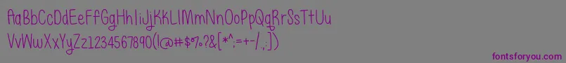 Шрифт BmdJustAlice – фиолетовые шрифты на сером фоне