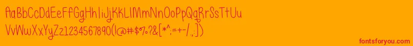 BmdJustAlice Font – Red Fonts on Orange Background