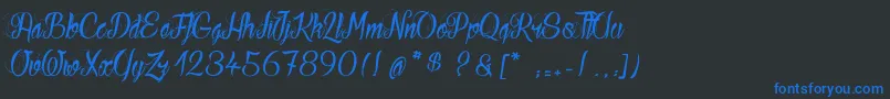 YourFear Font – Blue Fonts on Black Background