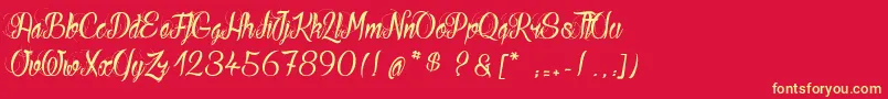 YourFear Font – Yellow Fonts on Red Background