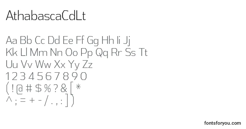 Schriftart AthabascaCdLt – Alphabet, Zahlen, spezielle Symbole