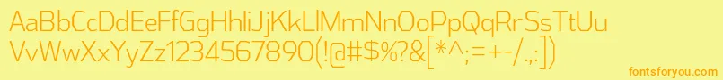 AthabascaCdLt Font – Orange Fonts on Yellow Background