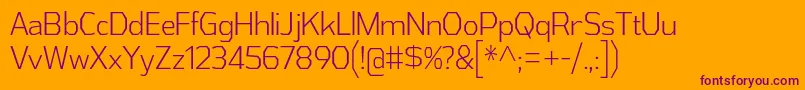 AthabascaCdLt Font – Purple Fonts on Orange Background