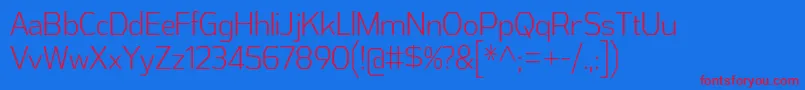 AthabascaCdLt Font – Red Fonts on Blue Background