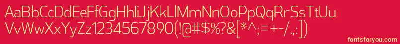 AthabascaCdLt Font – Yellow Fonts on Red Background