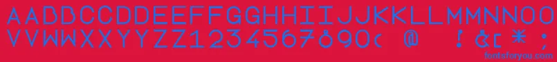 Lottepaperfang Font – Blue Fonts on Red Background