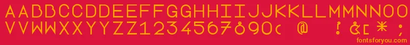 フォントLottepaperfang – 赤い背景にオレンジの文字